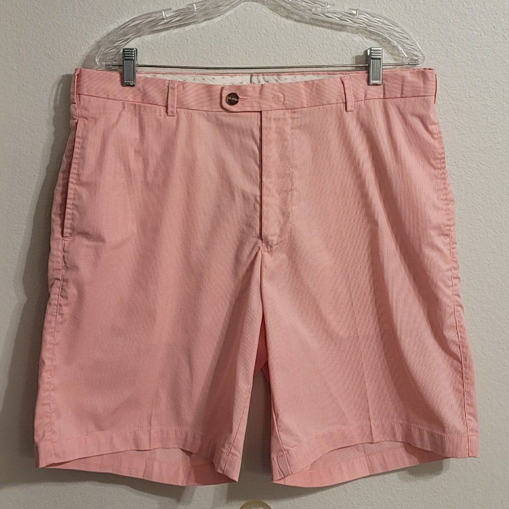 Peter Millar Pink Corded Striped Flex Cotton Casual Shorts Sz 36